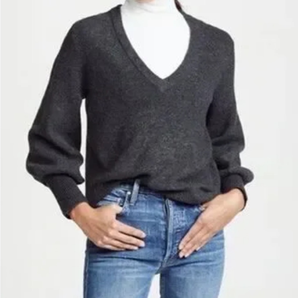 Madewell Charcoal V-Neck Sweater